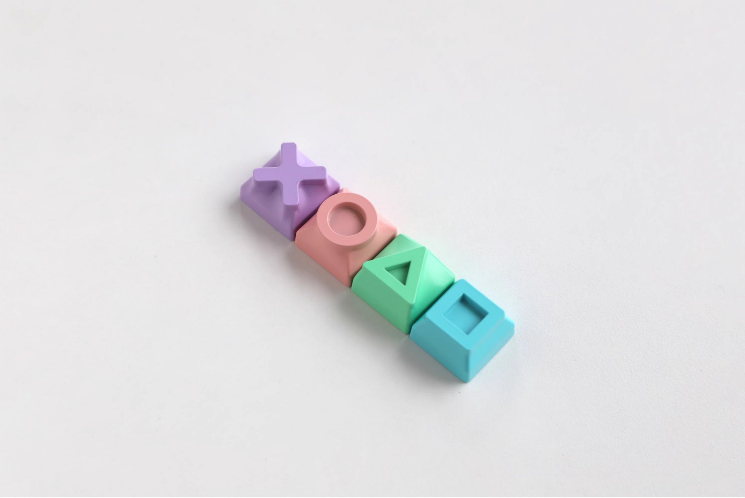 Game controller symbol metal Artisan Keycaps. Set of 4. Colorful / Gray