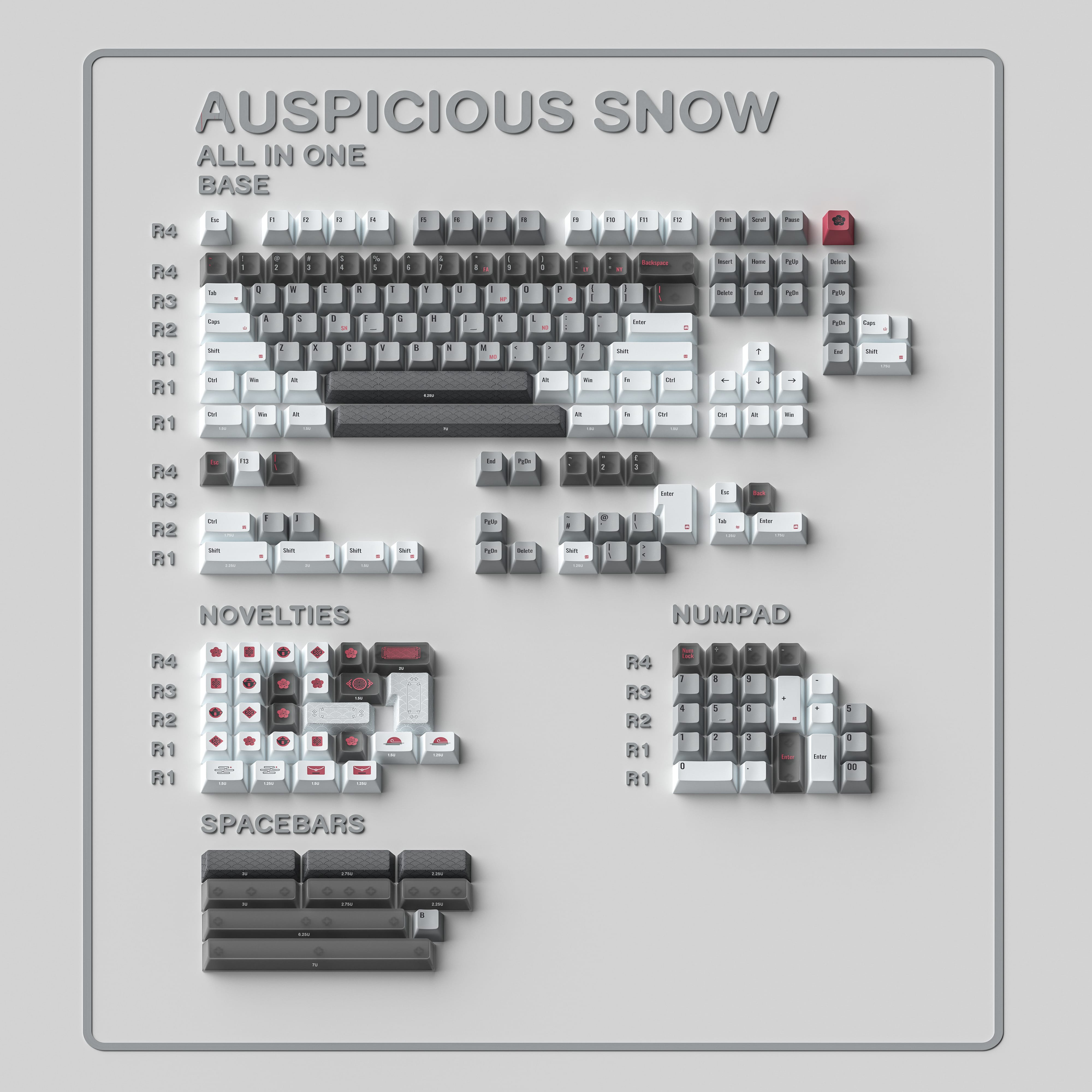 ALOHAKB AUSICIOUS SNOW Cherry Profile Keycaps