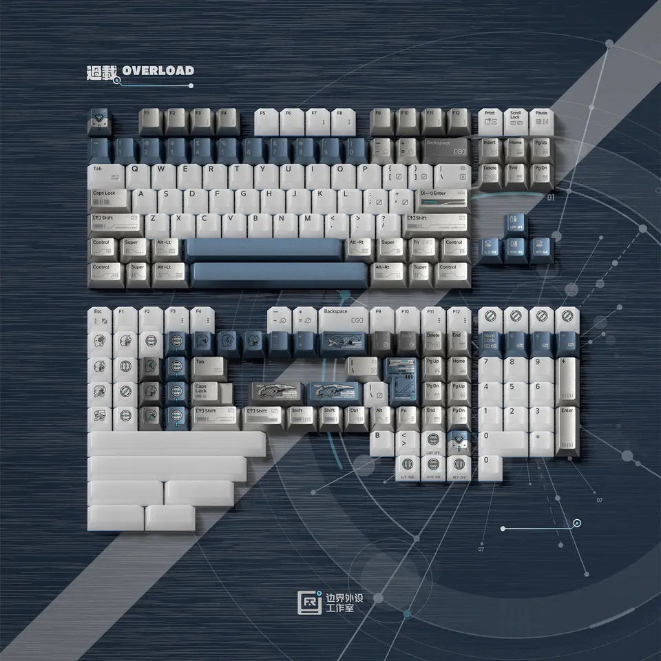 FRONTIER Overload CHERRY PROFILE PBT and PC Keycap Set
