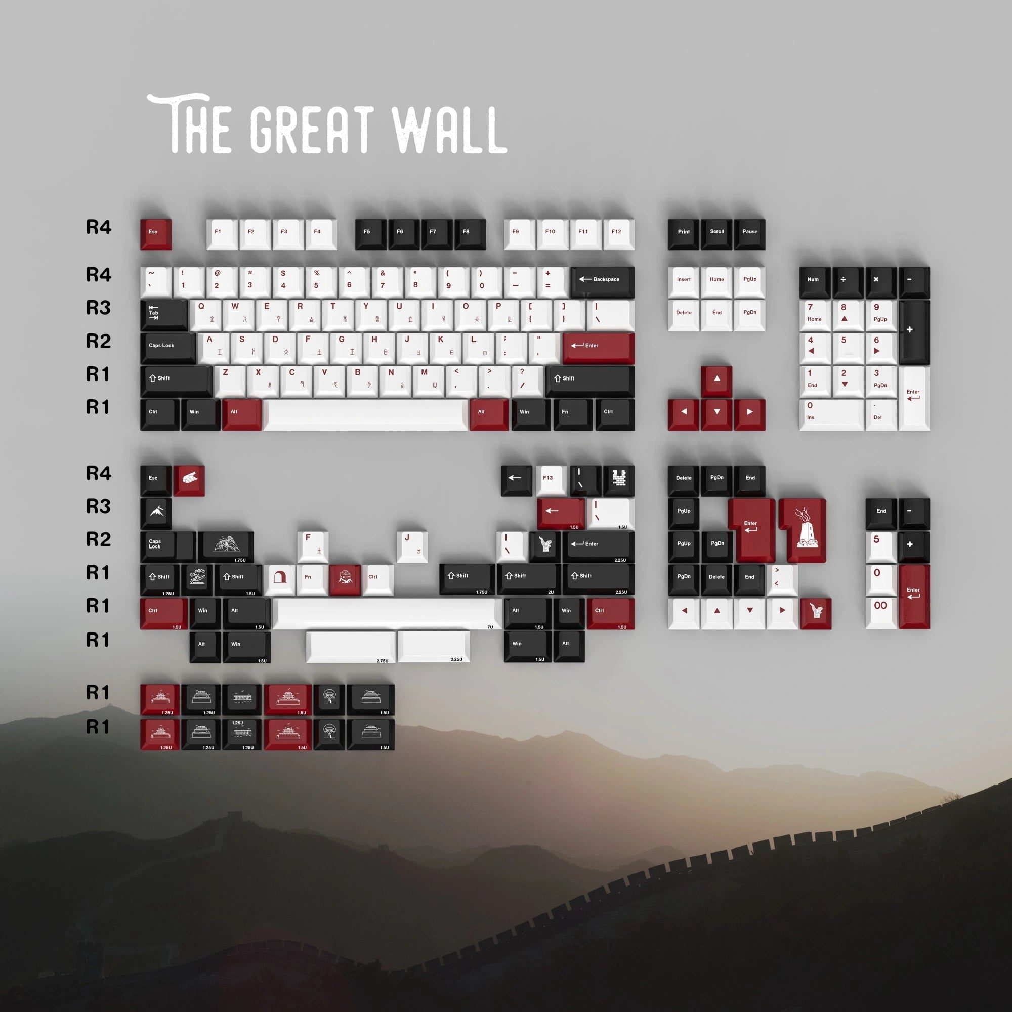 ALOHAKB Great Wall Keycaps Set