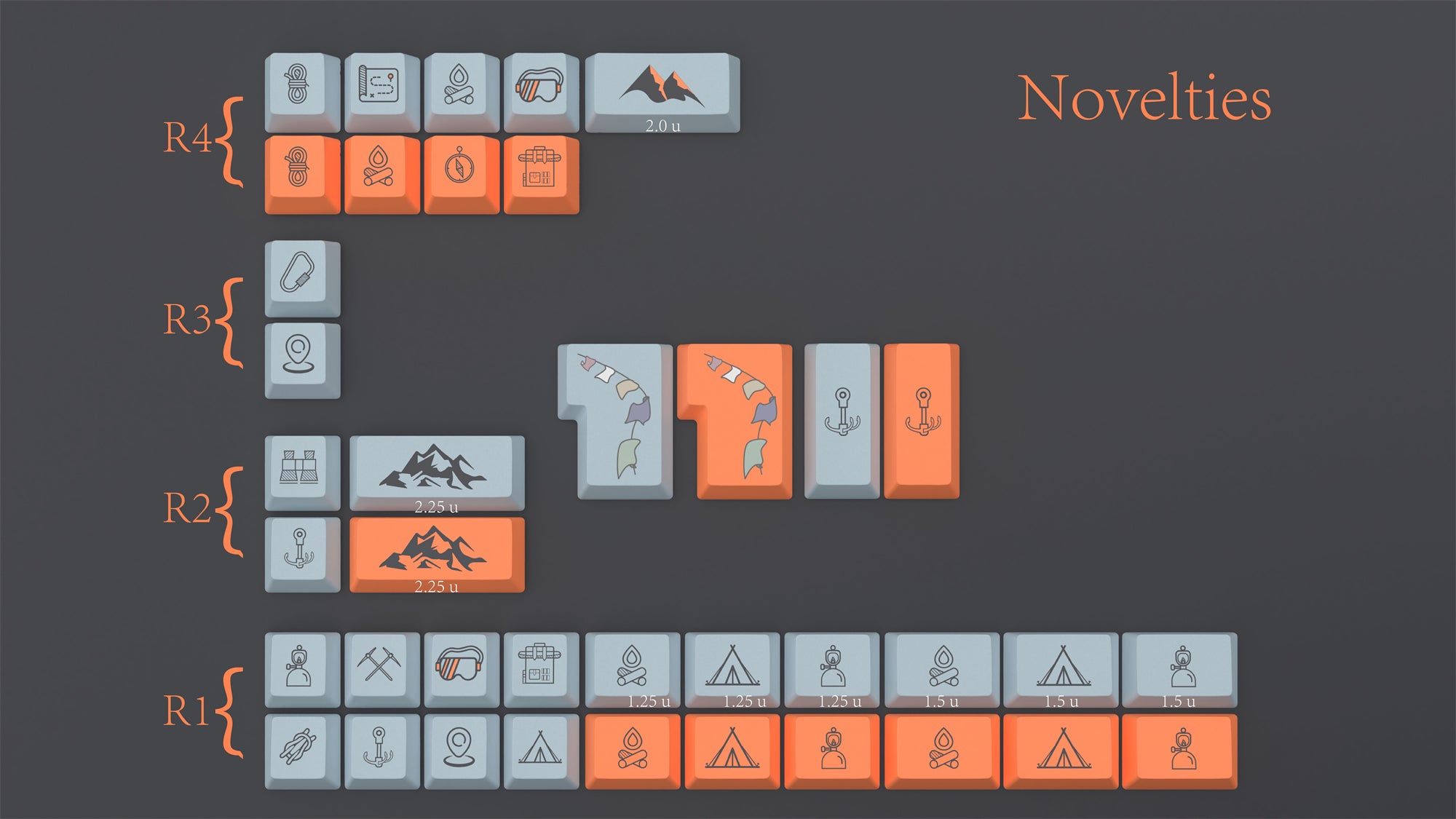 EPBT Flaming ice Keycaps Set