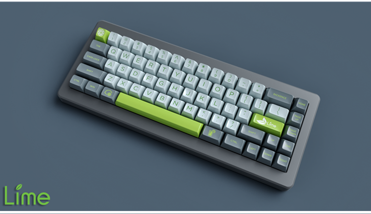 MAXKEY Lime SA Profile Doubleshot ABS Keycaps Set
