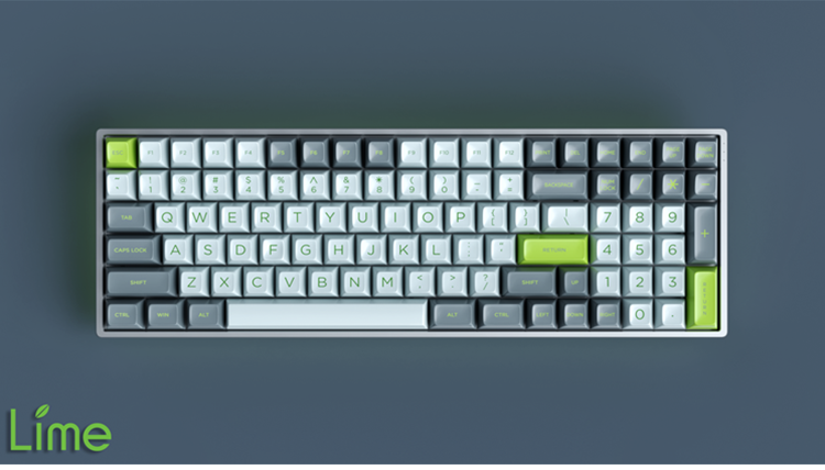 MAXKEY Lime SA Profile Doubleshot ABS Keycaps Set