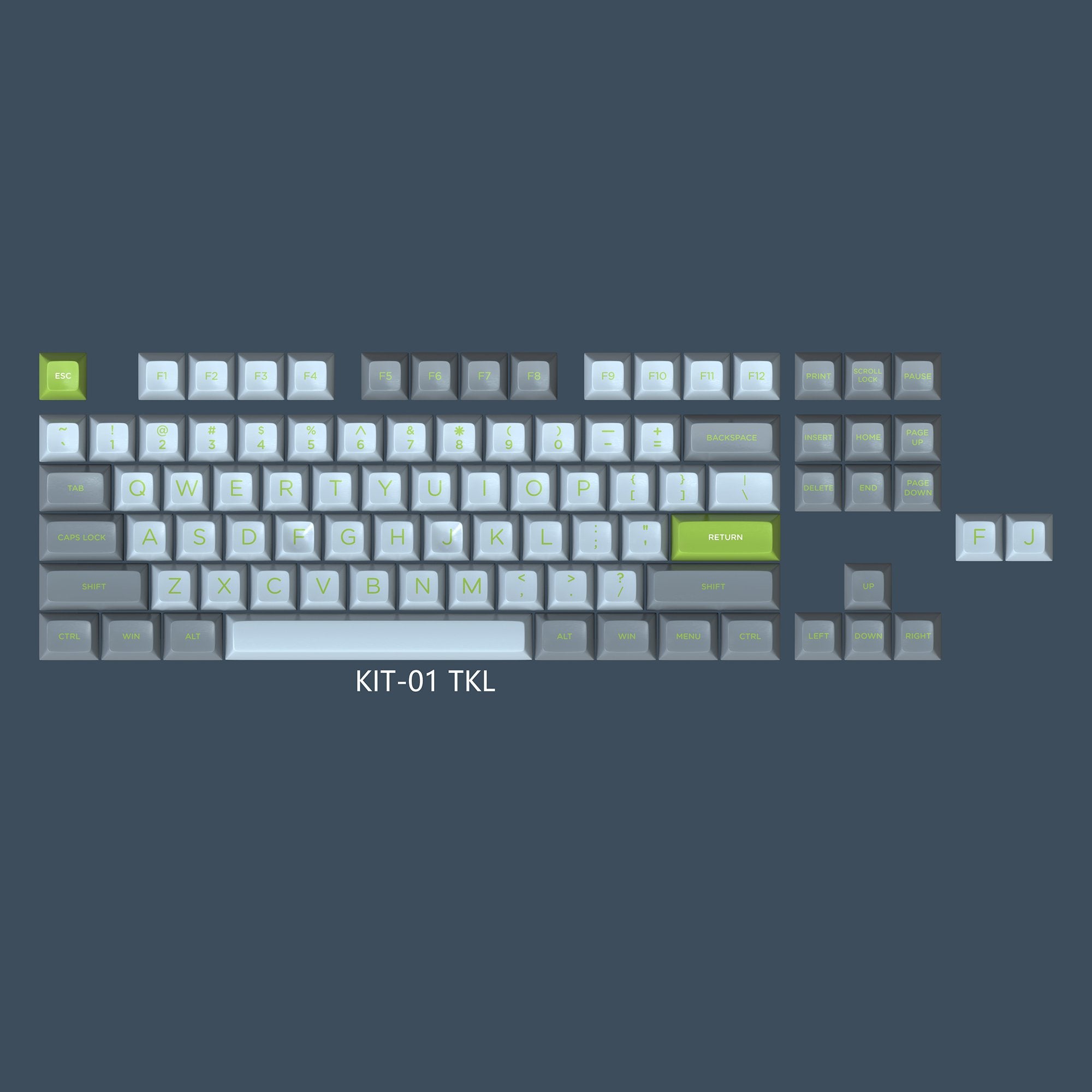MAXKEY Lime SA Profile Doubleshot ABS Keycaps Set