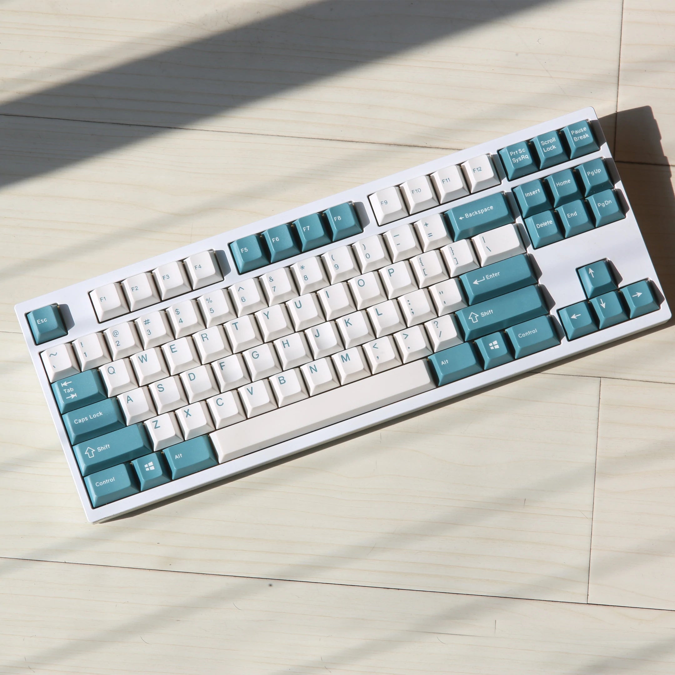 EPBT Green White Doubleshot ABS Keycaps Set