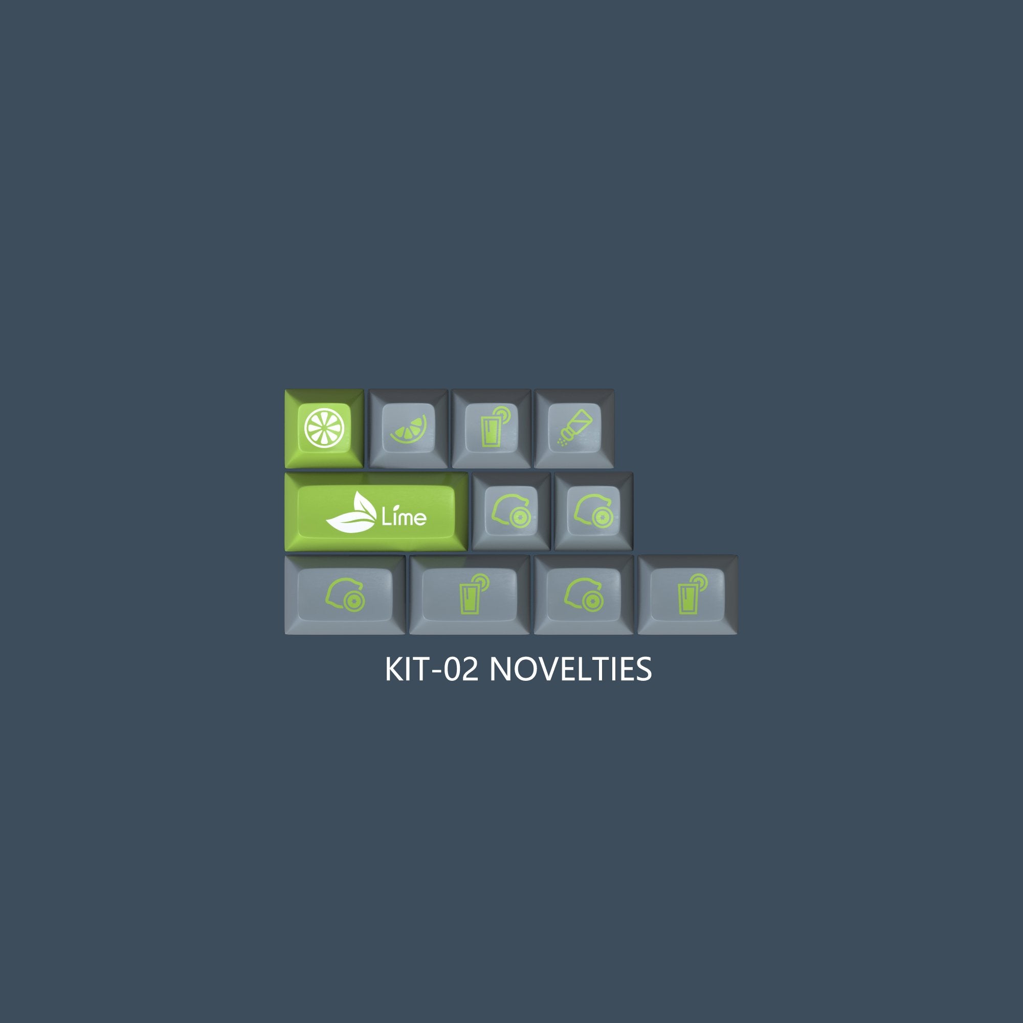 MAXKEY Lime SA Profile Doubleshot ABS Keycaps Set