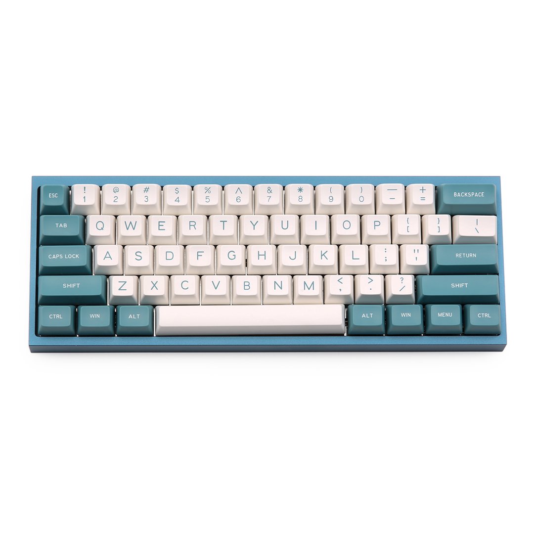MAXKEY Green White SA Profile Doubleshot ABS Keycaps Set