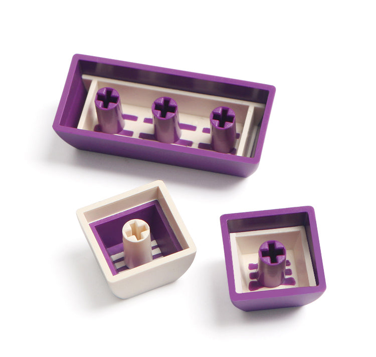 MAXKEY Purple White SA Profile Doubleshot ABS Keycaps Set