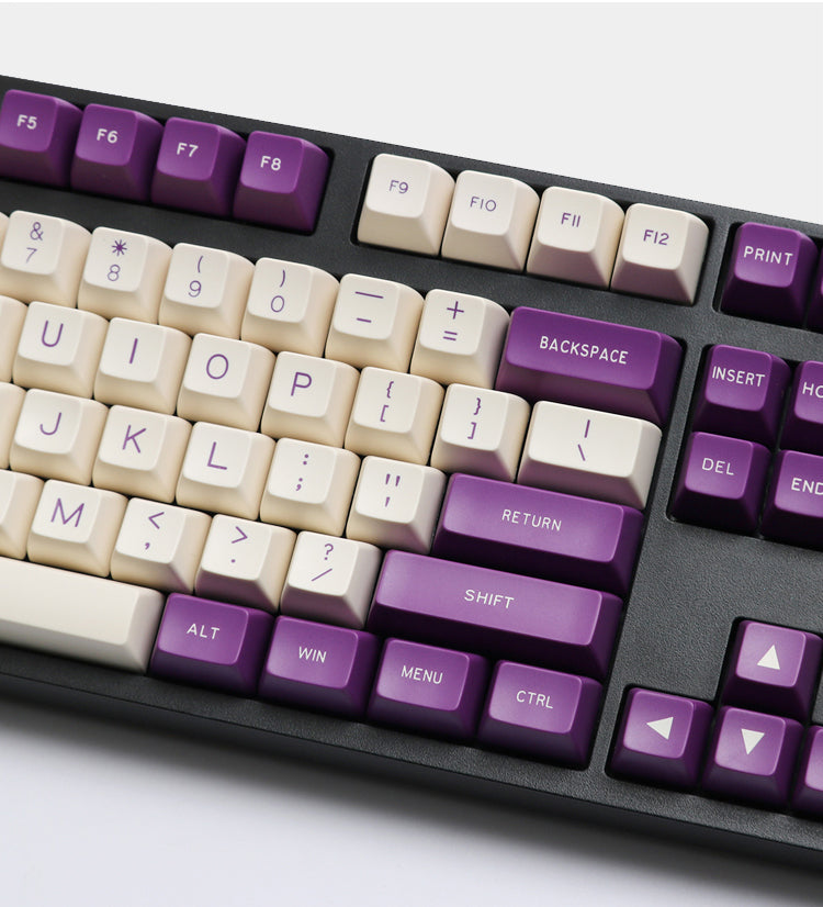 MAXKEY Purple White SA Profile Doubleshot ABS Keycaps Set