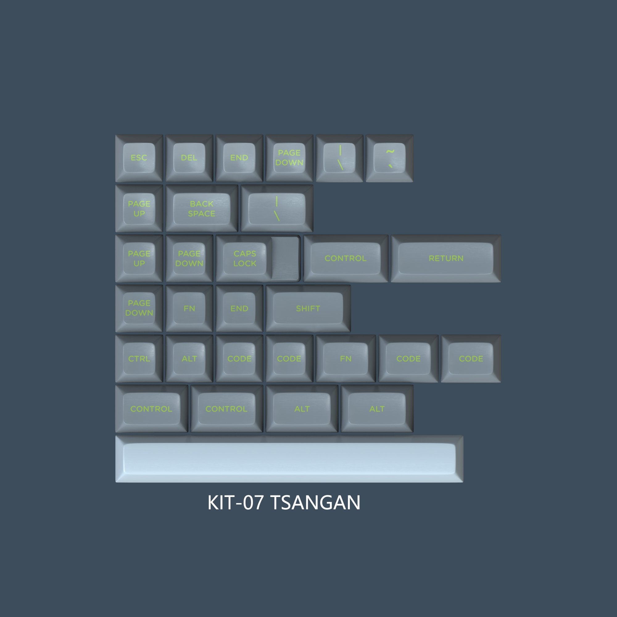 MAXKEY Lime SA Profile Doubleshot ABS Keycaps Set