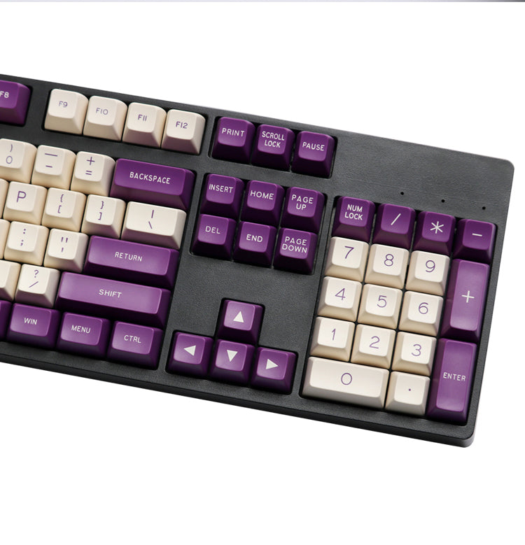 MAXKEY Purple White SA Profile Doubleshot ABS Keycaps Set
