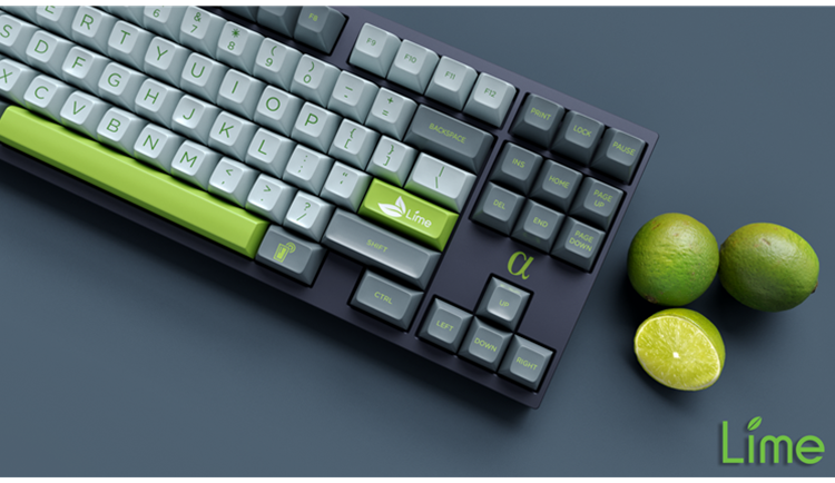 MAXKEY Lime SA Profile Doubleshot ABS Keycaps Set