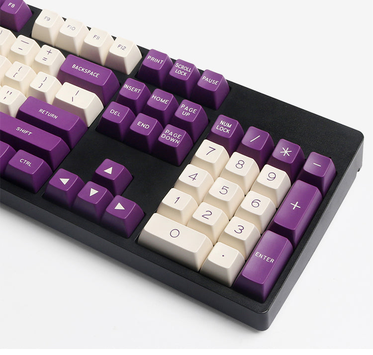 MAXKEY Purple White SA Profile Doubleshot ABS Keycaps Set