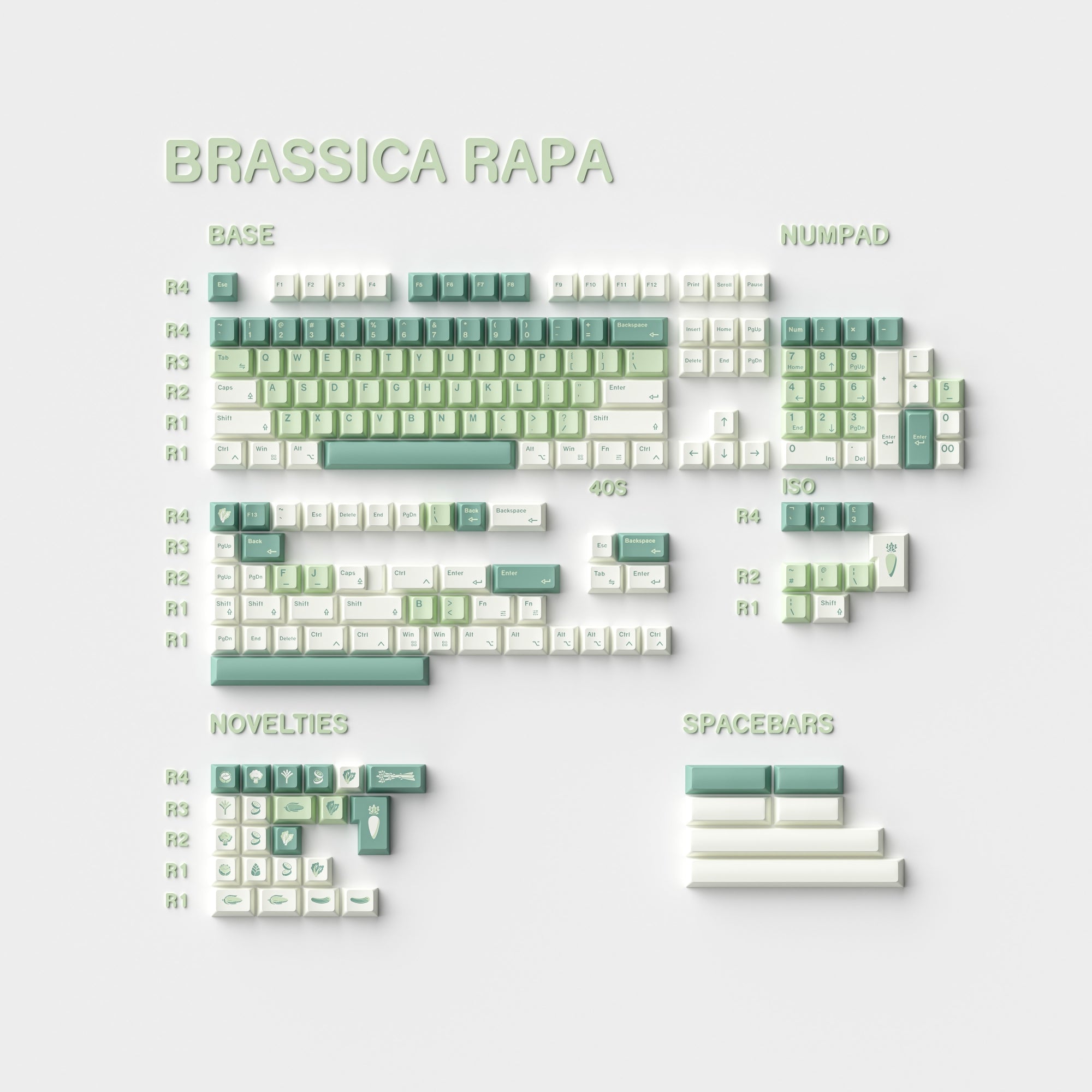 ALOHAKB Brassica Rapa Keycaps Set