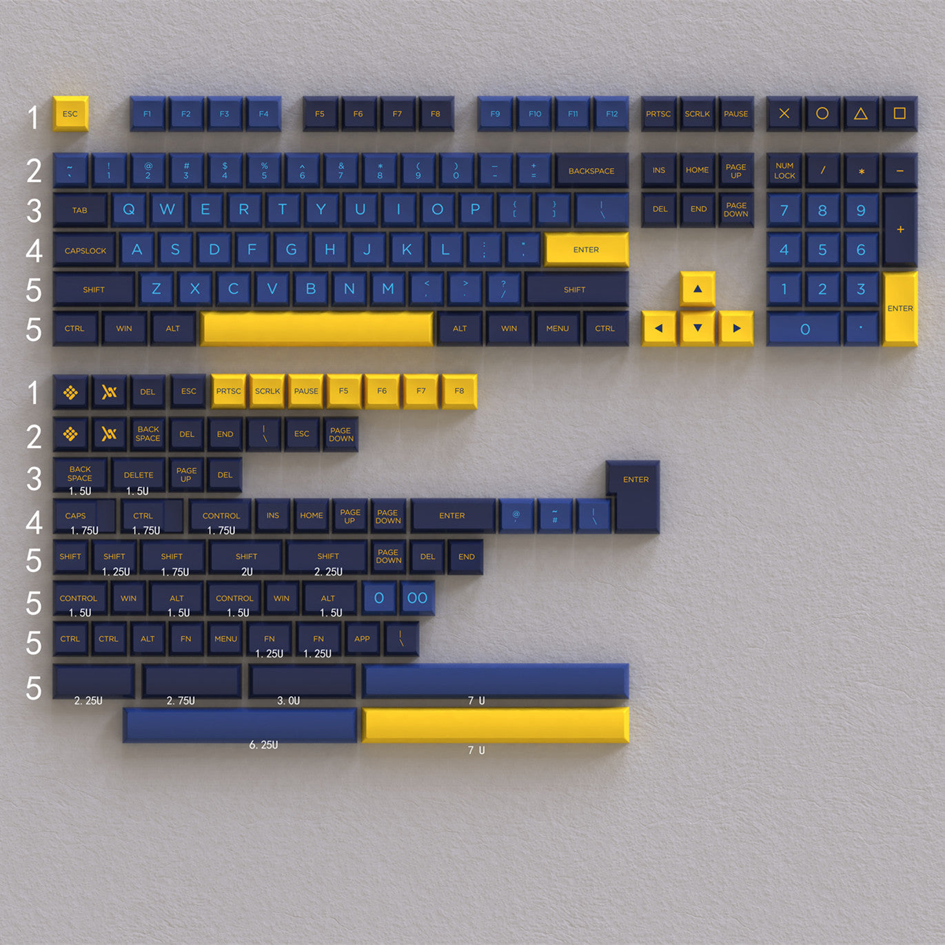 WINMIX Midnight Blue OSA Profile Keycaps Set