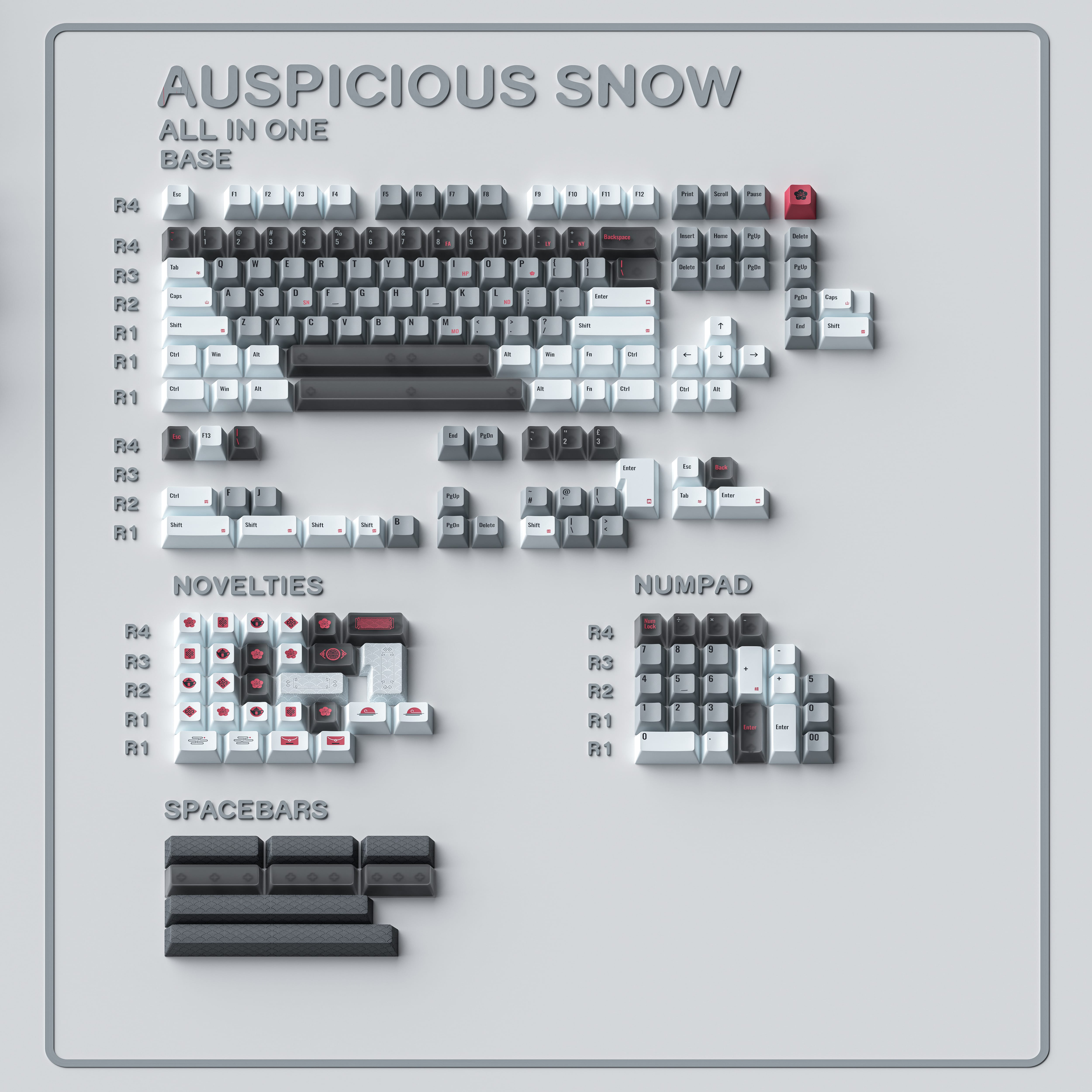 ALOHAKB AUSICIOUS SNOW Cherry Profile Keycaps