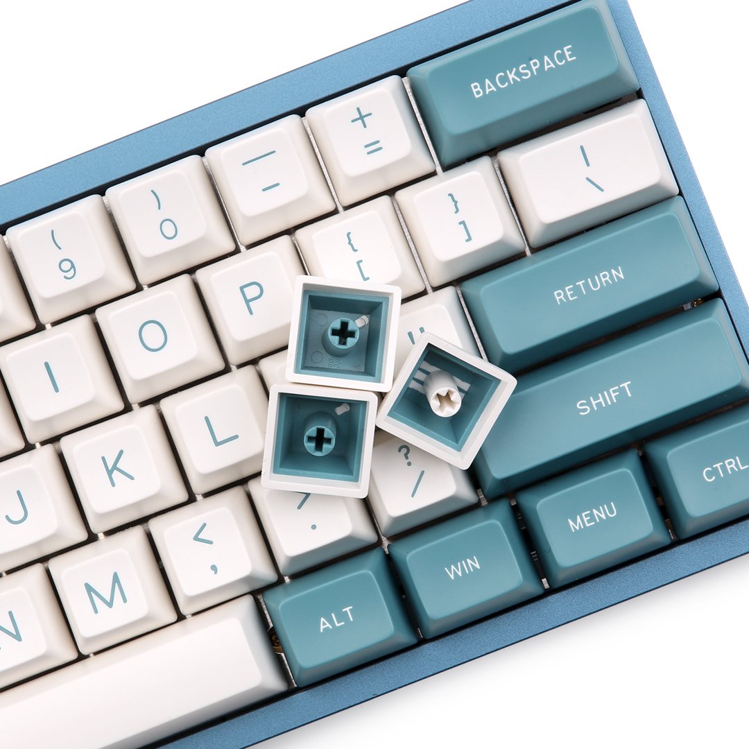 MAXKEY Green White SA Profile Doubleshot ABS Keycaps Set