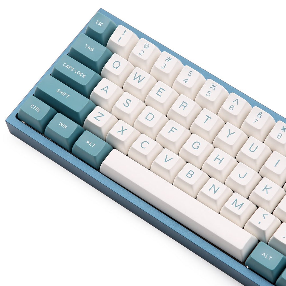 MAXKEY Green White SA Profile Doubleshot ABS Keycaps Set