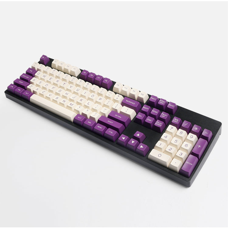 MAXKEY Purple White SA Profile Doubleshot ABS Keycaps Set